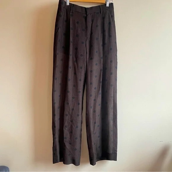 Creatures of Comfort semi sheer polka dot pants trousers fits size 6 brown - Picture 3 of 12
